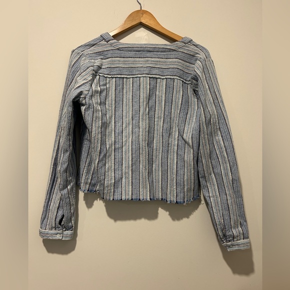 Calypso St. Barth Striped Linen Fringe Tunic SIZE MEDIUM - Picture 3 of 4